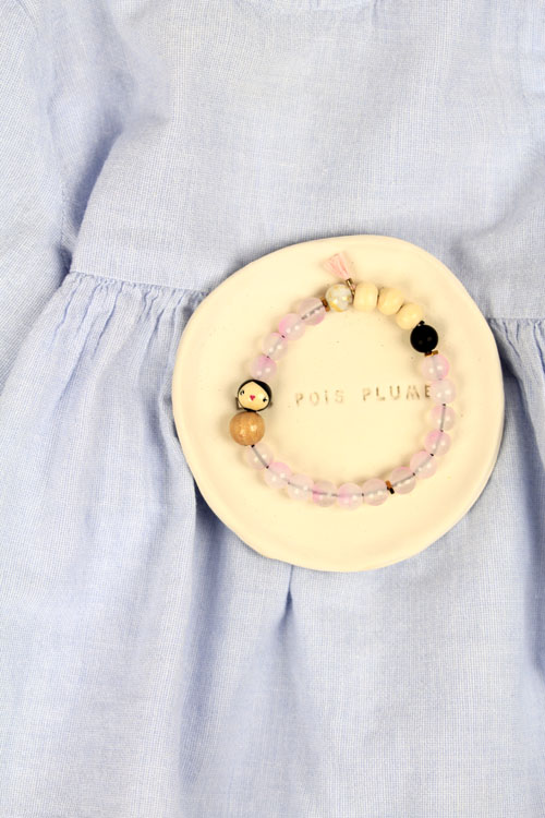 (image pour) Bracelet Perle Verre Jasmin 🌼